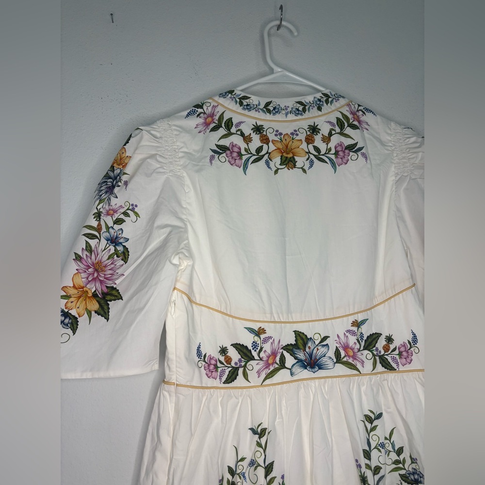 Farm Rio NWT SWEET BLOOM DREAMSCAPE OFF WHITE MINI DRESS SZ MEDIUM - Picture 10 of 11